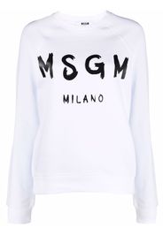 MSGM Felpa a girocollo con stampa - Bianco