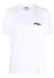 MSGM chest-logo crew neck T-shirt - Bianco