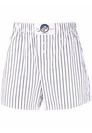 MSGM logo-patch striped boxers - Bianco