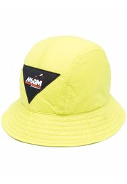 MSGM logo-patch cotton bucket hat - Verde