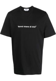 MSGM slogan-print cotton T-Shirt - Nero