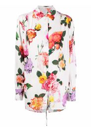 MSGM floral-print long-sleeved shirt - Bianco