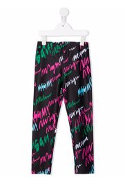 MSGM Kids logo-print elasticated leggings - Nero