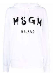MSGM logo-print cotton hoodie - Bianco