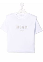 MSGM Kids logo crew-neck T-shirt - Bianco