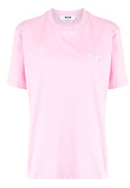 MSGM T-shirt girocollo con logo - Rosa