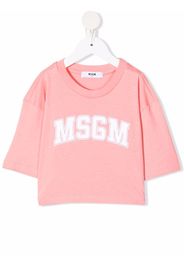 MSGM Kids logo-print cotton T-Shirt - Rosa