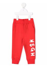 MSGM Kids logo-print track pants - Rosso