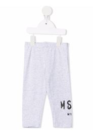 MSGM Kids logo-print cotton leggings - Grigio