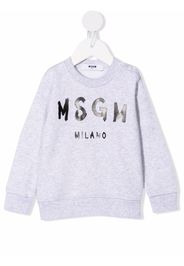MSGM Kids logo-print cotton jumper - Grigio
