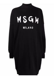 MSGM logo-print sweatshirt dress - Nero