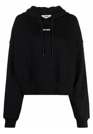MSGM logo-print cotton hoodie - Nero