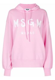 MSGM logo-print cotton hoodie - Rosa