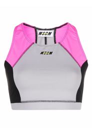 MSGM panelled sports bra-top - Grigio