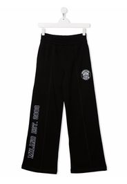 MSGM Kids logo-print wide-leg cotton track pants - Nero