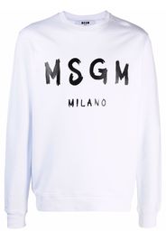 MSGM logo-print crew neck sweatshirt - Bianco