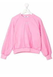 MSGM Kids tulle-layered cotton sweatshirt - Rosa