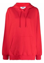 MSGM logo-print cotton hoodie - Rosso