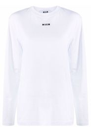 MSGM logo-print long-sleeve T-shirt - Bianco