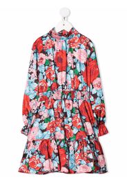 MSGM Kids floral-print long-sleeve dress - Rosso