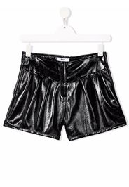 MSGM Kids high-shine finish shorts - Nero