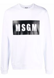 MSGM logo box print sweatshirt - Bianco