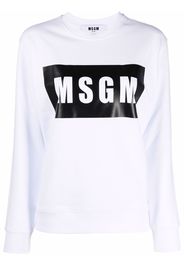 MSGM logo-print cotton sweatshirt - Bianco
