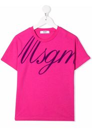MSGM Kids logo-print cotton T-shirt - Rosa