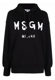 MSGM logo-print cotton hoodie - Nero