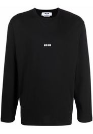 MSGM logo-print longsleeved T-shirt - Nero