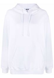 MSGM drawstring cotton hoodie - Bianco