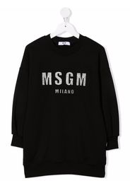 MSGM Kids logo-print sweatshirt dress - Nero