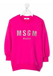 MSGM Kids logo-print sweat dress - Rosa
