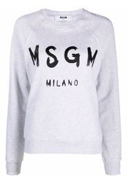 MSGM logo print sweatshirt - Grigio