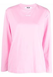 MSGM logo-print cotton top - Rosa