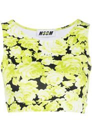 MSGM floral-print cropped vest - Verde