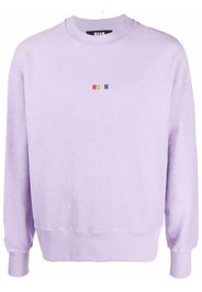MSGM embroidered-logo cotton sweatshirt - Viola