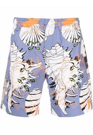 MSGM Shorts sportivi a fiori - Blu