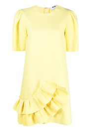 MSGM ruffle-detail short-sleeved dress - Giallo