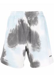 MSGM tie-dye print track shorts - Blu