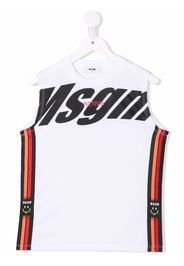 MSGM Kids stripe-detail tank T-shirt - Bianco