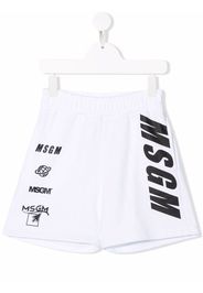 MSGM Kids logo-print Bermuda shorts - Bianco