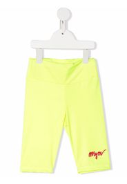 MSGM Kids logo embroidered leggings - Giallo