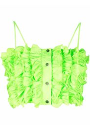 MSGM cropped ruffled top - Verde