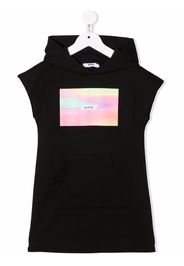 MSGM Kids hooded T-shirt dress - Nero
