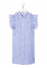 MSGM Kids stripe-print shirt dress - Blu