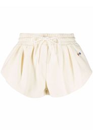 MSGM logo-embroidered cotton track shorts - Toni neutri
