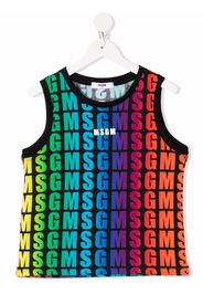 MSGM Kids logo-print sleeveless top - Blu