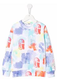 MSGM Kids logo-print cotton sweater - Bianco