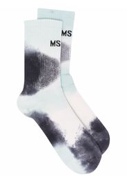 MSGM logo tie-dye socks - Blu